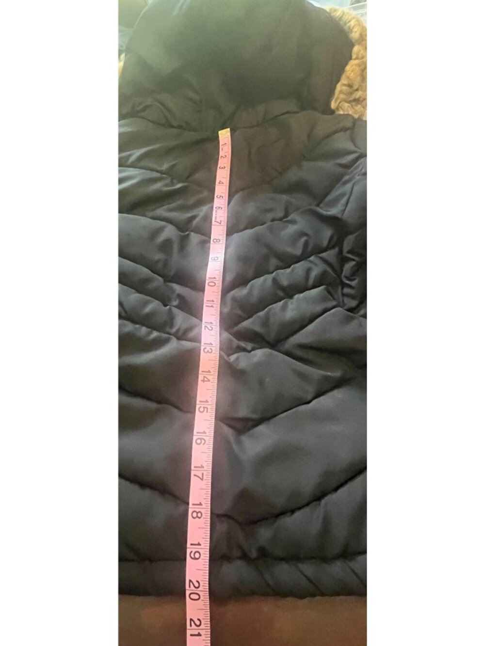 Girls Black Hooded Puffer Jacket 10/12 Faux Fur Trim Winter Coat Warm So - Picture 6 of 8